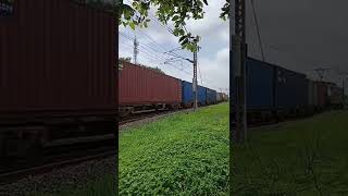 WAG7 with container freight train #railfununlimited #wag7 #freighttrain #shortsfeed #shorts #short