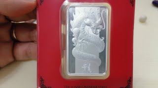 2012 Pamp Lunar Calendar Series 100grams Silver Dragon Bar