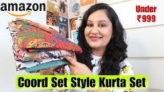 Amazon Coord Set Style Pure Cotton  Kurta Set Under ₹999 || Floral Print Coord Set