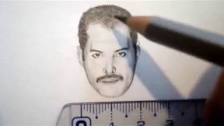 Freddie Mercury Portrait Drawing 0,78 x 1,06 inches