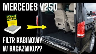 MERCEDES V250 W447 - wymieniam filtr kabinowy w bagażniku