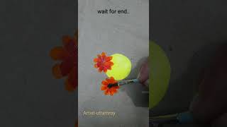 Easy Art! Amazing flowers painting l#shorts #viral