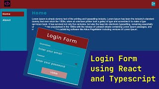 React JS Tutorial - Basic to Advance  🔥 Login Form using React and Typescript