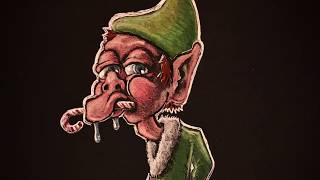 Candy Cane Addicted Elf - 0093 - How to Draw on Black Paper - Time Lapse / Speed Drawing