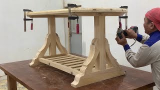 Easy Great Work Skills - Design And Build Tea Table From Natural Pine Wood With Low Cost