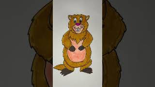 How to draw a groundhog | How to draw a groundhog step by step #howtodrawgroundhog #shorts