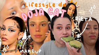 recriei a rotina da DOJA CAT por um dia! (dieta, skincare, makeup...) 🌙🐮🧝🏼‍♀️✨