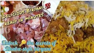 Mouthwatering🤤 Dhaba-style Mutton Biryani in Minutes! #reels #biryani