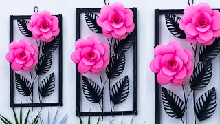 Beautiful Paper Rose Wall Hanging / Wall Hanging Craft Ideas / DIY Cara Membuat Hiasan Dinding Kelas