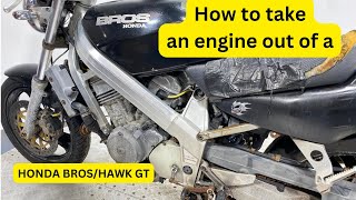 How to fit an engine into a Honda Bros Hawk / #Motorcycle Restoration | Restoration Biker