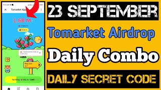 Tomarket Airdrop Combo Today | Tomarket Secret Combo Code | 23September Tomarket Combo| Tomato Combo