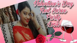 🥂Valentine's Day Makeup Look| Red saree Makeup Look|Valentines Day Look💗