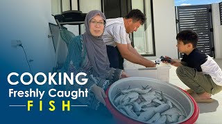 Cleaning and Cooking Freshly Caught Fish with Family