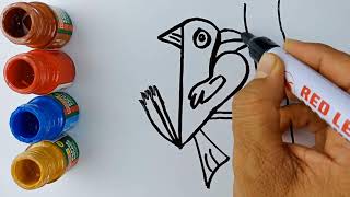 Coloring and drawing bird and learning numbers