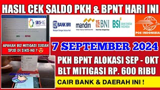 CEK SALDO PKH BPNT SEP - OKT & BLT MITIGASI HARI INI 7 SEPTEMBER 2024 CAIR DAERAH INI