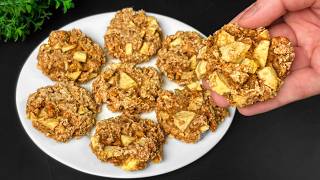 Tasty Diet Cookies With Oats And Apples In 5 Minutes! No flour, no sugar! Healthy dessert