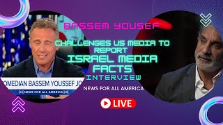 Bassem Yousef challenges US media to report Israeli media facts interview