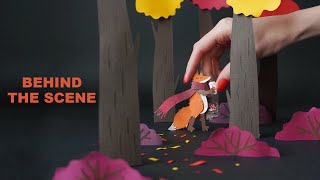 Fox in the Forest | paper craft illustration | artist at work | behind the scene