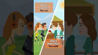 Courir & Marcher in French 🏃🏻‍♂️🚶‍♀️ #frenchconjugation #frenchlanguage #learnfrench