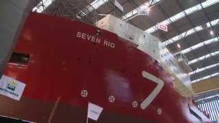 Launch ceremony for pipe lay vessel SEVEN RIO at the Royal IHC shipyard