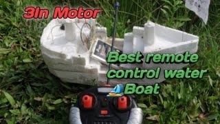 How To Make ,!Water Boat Using Thermocol And Dc Motor-Remote Control! #Remotecontrolboat#crazyxyz