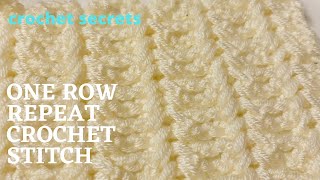 One row repeat crochet stitch tutorialغرزة كروشيه من تكرار صف واحد للشال والبطانيات