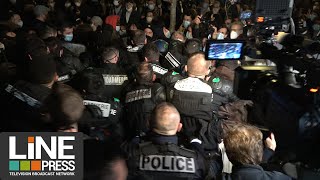 Migrants la manif polémique marquée par des violences policières / Paris - France 23 novembre 2020