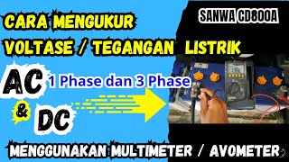 CARA MENGUKUR Tegangan/Voltase pada Panel menggunakan Multimeter / AVOmeter sanwacd800a