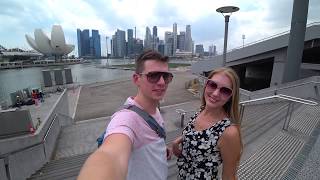 Сингапур.  Удивительные сады Gardens by the Bay. Мост Helix Bridge. Отель Marina Bay Sands.