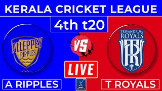 Alleppey Ripples vs Trivandrum Royals | 4th T20 | AR vs TR Live Score | KCL 2024