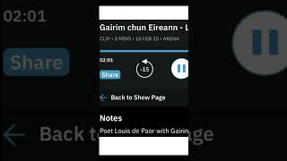 audio only Stephen Rea 🥰 recites in Irish! Gairim chun Eireann / A Call to Ireland by Louis de Paor