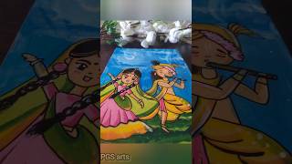 Radha Krishna painting on glass 💫🥰 #shorts #glasspainting #radhakrishna