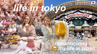 life in tokyo, japan | aesthetic afternoon tea in nakameguro + first time at the sanrio theme park 🌸