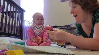 Signing "Bird" and "Firetruck" with my 5 month old