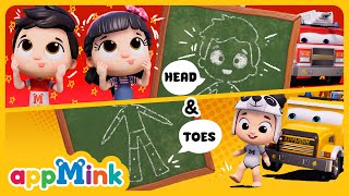 🎶 Head 👧 Shoulders👕Knees👖 and Toes 👣 Fun Dance & Exercise for Kids! 🕺💃#appmink #nurseryrhymes