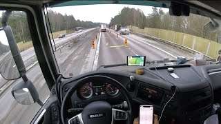 Driving  DAF 480 what a trucker's day looks like