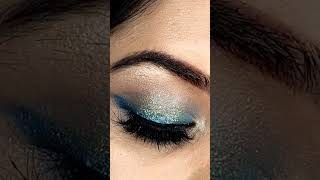 Easiest Blue💙glittery eye👁️ #shorts #eyemakeup