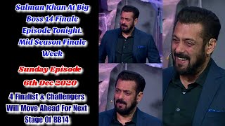 Salman Khan At Big Boss 14 Finale   Episode Tonight. Mid Season Finale. Sunday Episode 6th Dec 2020.