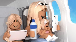 Family VACATION TO A SUMMER RESORT! *VORAAIR AIRPORT* Bloxburg roleplay *WITH VOICES*