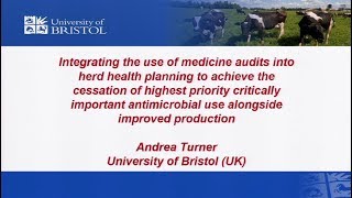 Integrating the use of medicine audits into herd health planning...