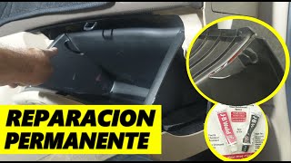 Como reparar guantera (puerta de tablero) de plastico rota en el auto