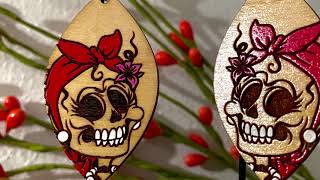 Rockabilly skull earrings