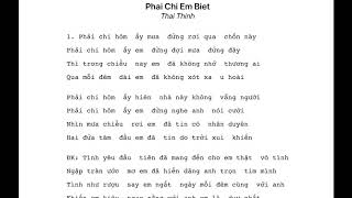 Phai Chi Em Biet Karaoke