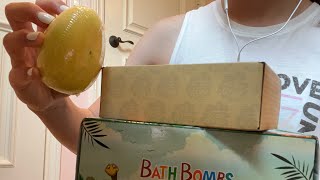 ASMR: Tapping and Scratching on Bath Bombs! 💜🛁🎍🏞