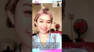 Viral Hasil Warna Rambut Tanpa Bleaching Garnier Ash Blonde Campur Golden Brown