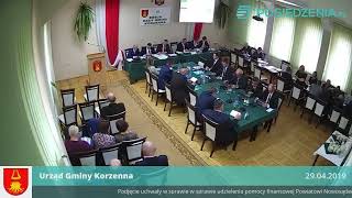 SESJA VII Rady Gminy Korzenna - 29.04.2019