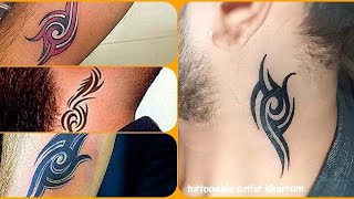 Tribal neck tattoo // Neck tattoo //  tribal tattoo designs