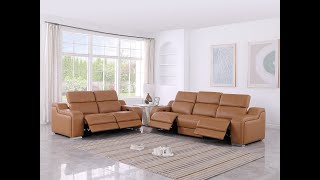 DivanItalia 1116 White Power Reclining Sofa Set – Top Grain Leather, 4 Recliners, PWR Headrests. AI