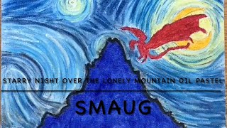 5. Starry Night Over the Lonely Mountain (THE HOBBIT): Oil Pastels  #art  #lordoftherings  #paint