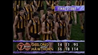 Round 16 1992 - Geelong vs Hawthorn at Kardinia Park. (Dunstall kicks 100th)